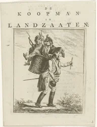 Song Sheet and Satirical Print with Soldiers, Satirical Print on William V, The Merchant in Landzaaten (title on object)