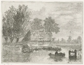 Man with a Barrel in a Boat