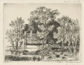 River View with a Boat and Ducks