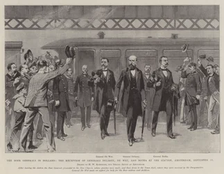 The Boer Generals in Holland, the Reception of Generals Delarey, De Wet, and Botha at the Station, Amsterdam