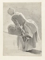 Resting Maid with a Basket, Seen from the Back