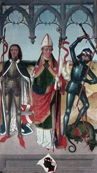 St. George, St. Nicholas and St. Victor of Marseilles, from the High Altar of St. Nicholas Church (detail)