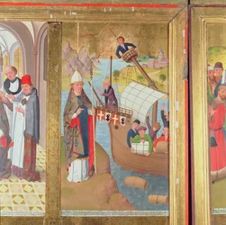 St. Nicholas saving a ship, from the High Altar of St. Nicholas Church (detail)