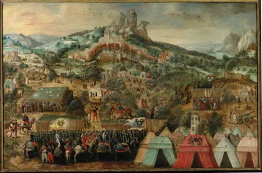 A Siege at Therouanne, with an Army Led by Charles V Encamped Below the City