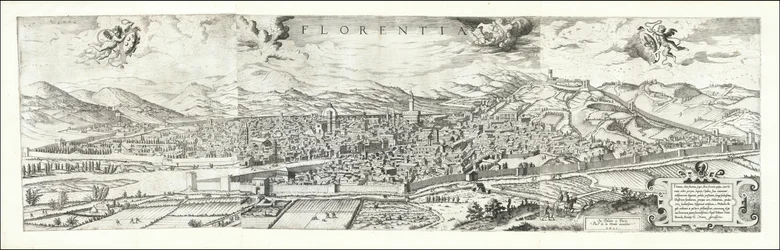 1557 view of Florence by Hieronymus Cock, published in 1601 by Paul van der Houve