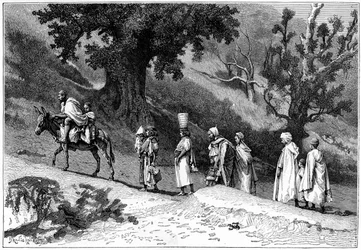 Kabyle family group travelling, Algeria
