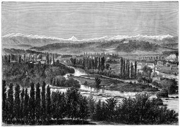The Pyrenees Seen from the Terrace of the Castle at Pau, France