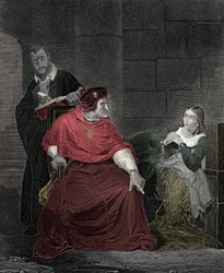 Joan of Arc (1412-31) and the Cardinal of Winchester in 1431