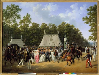 King Louis XVIII Receiving Marie Caroline Fernande Louise of Naples