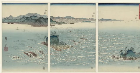 View of the Whirlpools at Naruta in the Province of Awa