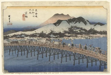 Kyoto, the Great Bridge at Sanjo (series title: The 53 Stations of the Tokaido)