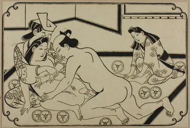A sheet from a shunga album