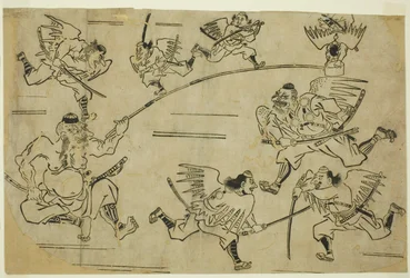 The Tengu King Training his Pupils