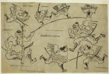 The Tengu King Training his Pupils