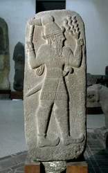 Hittite civilization: stele in basalt of the god of the Tempete