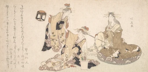 Three Young Ladies Visiting Together