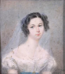 Miniature of Evelina Hanska (1801-82) 1825