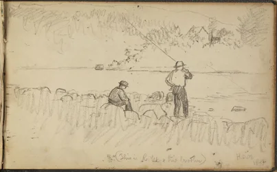 Two men fishing