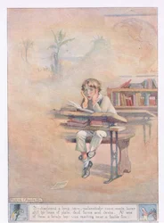 It disclosed a long bare, melancholy room, with a lonely boy, by a feeble fire