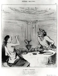 Ancient History: The Death of Anacreon, Caricature to Illustrate an Excerpt from the Badine Works of Jacques-Benigne Bossuet