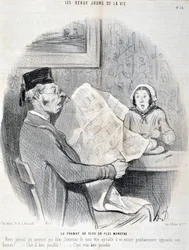 Artwork by Honore Daumier Charivari: Serie THE BEAUTY DAYS OF LIFE. The increasingly monster format 