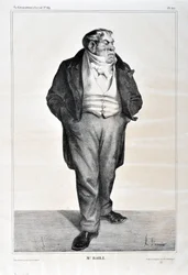 Artwork by Honore Daumier (1808-1879). Charivari dates from 1833: Serie Celebrites de la caricature Mr. Baill... MUSEUM OF FINE ARTS - PALACE LONGCHAMP, MARSEILLE