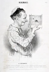 Artwork by Honore Daumier Charivari dates from 1840: Serie MONOMANES Le Betophile 