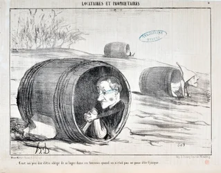 Artwork by Honore Daumier Charivari dates from 1854: Serie TENNIQUES ET OWNIRES 