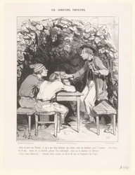 Three Men Toasting with a Glass of Wine (Parisian Boaters)
