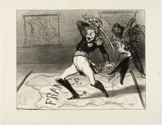 Emperor Nicolas working in his cabinet, plate 94 from Actualités, 1850