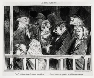 Good Parisians: Parisians Waiting for Fun, Two Hours of Tail at Some Kind of Theatre. Illustration by Honore Daumier, Published in Charivari, Dated March 5