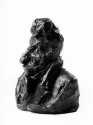 The busts loads of the Celebrites du Juste Milieu Caricature by Jean Auguste Chevandier de Valdrome (1781-1865), deputy and pair of France. The stupid. Sculpture by Honore Daumier (1808-1879) 19th century