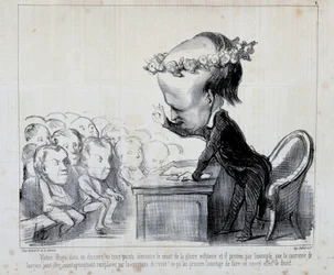 Memories of the Peace Congress: Victor Hugo (No. 1 of the Series) - by Daumier, in 