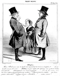 Robert Macaire: the adoption, by Daumier - in Charivari of 25/04/1841