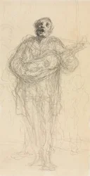 Singing Guitarist (recto), 1855-60