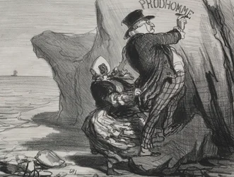 The Good Bourgeois (plate 3): I want to leave an imperishable monument of our visit to this cliff...