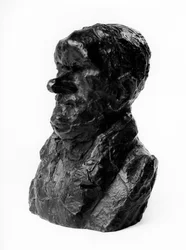 The busts loads of the “Celebrities of the Right Middle” Caricature by Auguste Ganneron. Sculpture by Honore Daumier