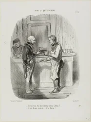 "- Whatever became of you, Mr. Brown? - I became an unlicensed broker at the Stock Exchange...," plate 29 from Tout Ce Qu
