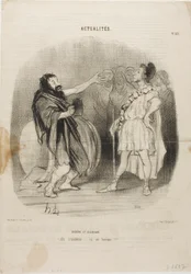 Diogenes and Alcibiades at the Odeon, plate 121 from Actualités