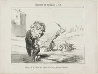 Followers of Mr. Cobden, Exercising Their Peaceful Functions, Plate 5 from Souvenirs Du Congres De La Paix