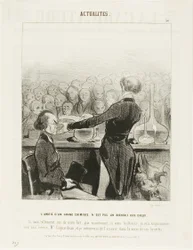 Friendship With a Great Chemist is Not Always a Godsend... "I am so sure of my findings that I will now poison my best friend, Mr. Coquardeau, and I will retrieve arsenic in his eyeglasses," plate 39 from Émotions Parisiennes