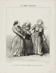 Insurrection against husbands is proclaimed as being the first and holiest duty in life!, plate 1 from Les Femmes Socialistes