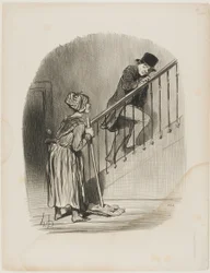 Is my Wife at home? Yes, monsieur, and your cousin too..., plate 4 from Tout ce qu