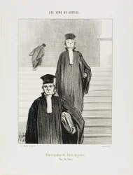 Main Staircase of the Palace of Justice. Front view, plate 36 from Les Gens De Justice
