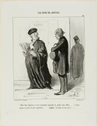 “My dear man... it is really quite impossible for me to take on your case.... you are missing the most important piece of evidence.... (apart from) the cash to pay my fees,” plate 20 from Les Gens De Justice