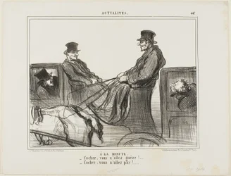 Paid By the Minute. Driver, you are hardly moving! - Driver, you are not moving at all!, plate 447 from Actualités