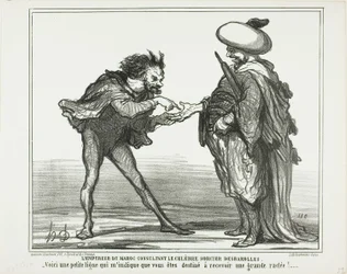 The Emperor of Morocco in Consultation With the Famous Magician Desbarolles. "- This small line here indicates to me that you are going to get a royal thrashing!", plate 126 from Actualités