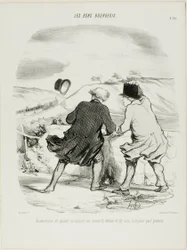 The inconvenience of leaving the train even only for a moment and for any pretext whatsoever, plate 29 from Les Bons Bourgeois