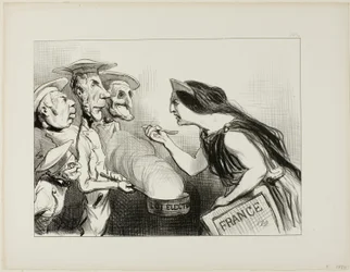 Too Many Cooks Spoil The Broth. "- This really tastes like bad cooking," plate 142 from Actualités