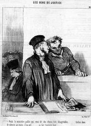 Here is the public ministry who tells you very unagreeable things... so try to cry at least with one eye... it always feels good!... (from the series of cartoons on Justice)